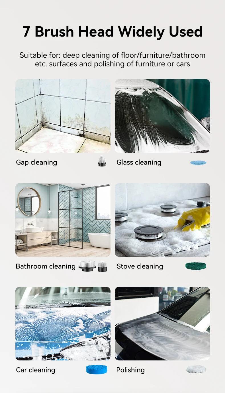 7-in-1 Cordless Electric Spin Cleaning Brush