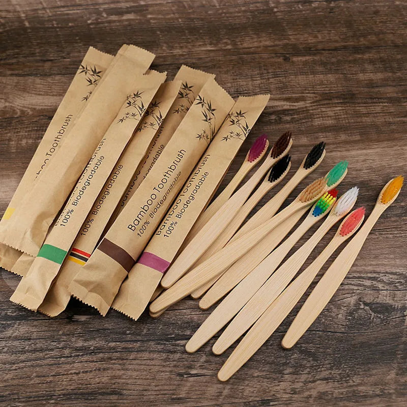 Eco Bamboo Toothbrushes — Pack of 8 or 12