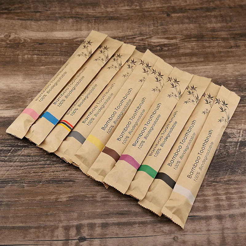 Eco Bamboo Toothbrushes — Pack of 8 or 12