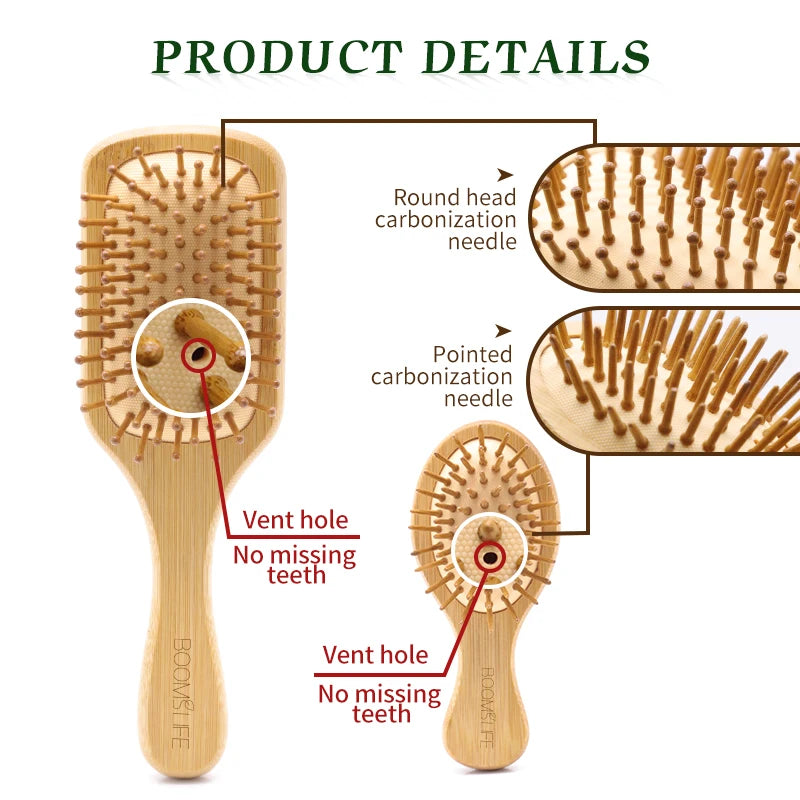 Bamboo Wide-Tooth Scalp Massage Hair Comb