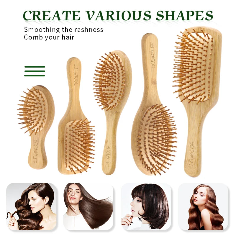 Bamboo Wide-Tooth Scalp Massage Hair Comb
